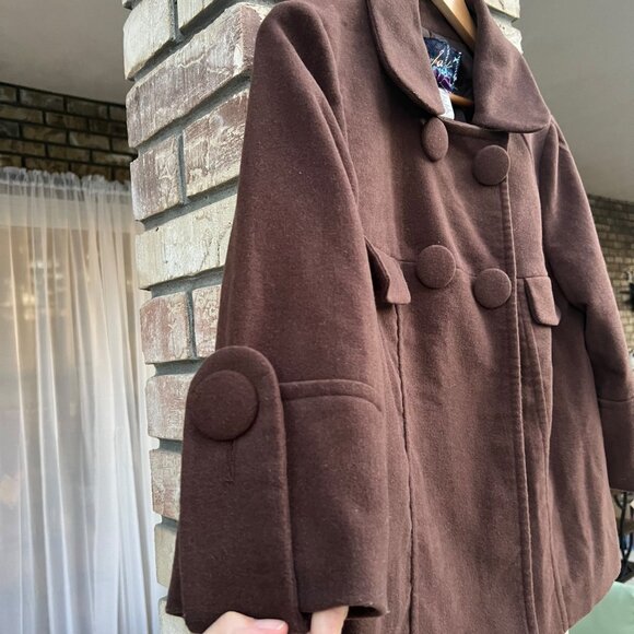 Jack by BB Dakota | Double Breasted Peacoat in Brown | L (fits like M) - Picture 3 of 10